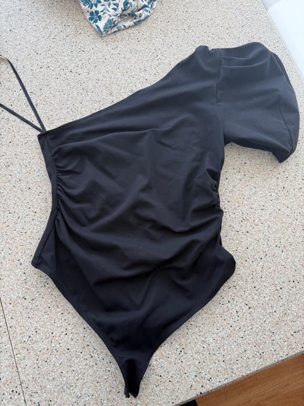 Free People Black One-Shoulder Bodysuit